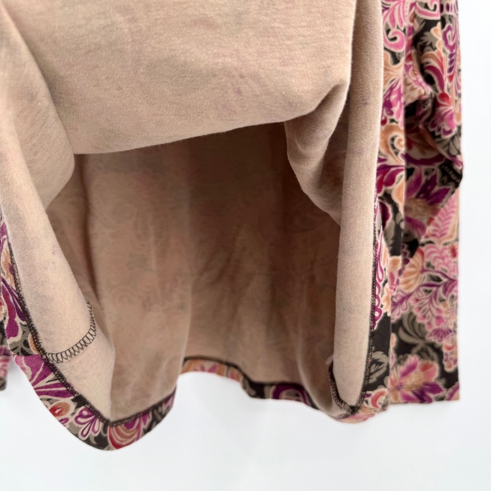Croft & Barrow Autumn Toned Floral Paisley V-Neck Long Sleeve Shirt Women's PXl - Picture 7 of 11
